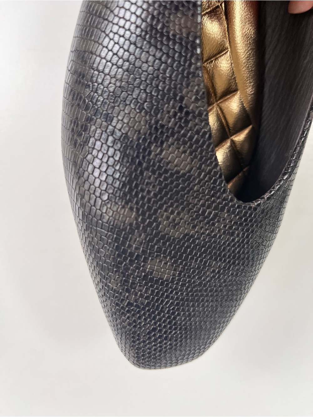Birdies Black Textured Slip-On Flats with Quilted Metallic Insole - Picture 11 of 11